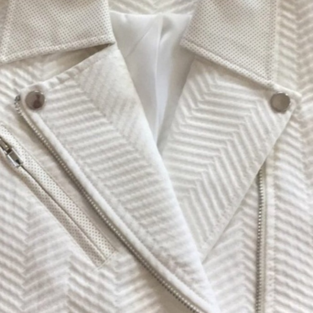 White Textured Moto Vest NWT S/M - Picture 7 of 10